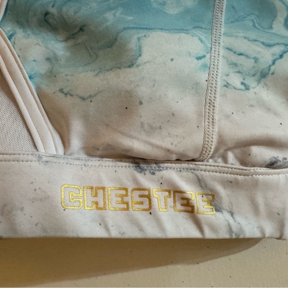 Chestee’s Blue and White Sports Bra - Picture 2 of 4